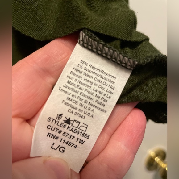 Pleione Olive Green Women’s Cardigan Ruffle Long Sleeve Sweater Size Large - Picture 3 of 5